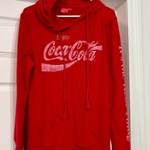 NEW Women’s Classic Coca Cola Logo Pullover Hoodie Size Large